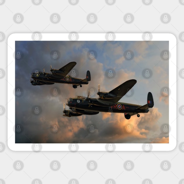 BBMF and Canadian Warplane Heritage Museum Lancasters Magnet by SteveHClark